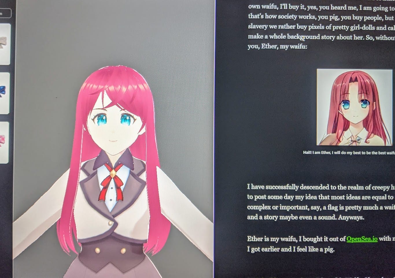 The unreadable virtual guide to vTubing with vDroid and vSeeFace featuring Ether, the NFT waifu